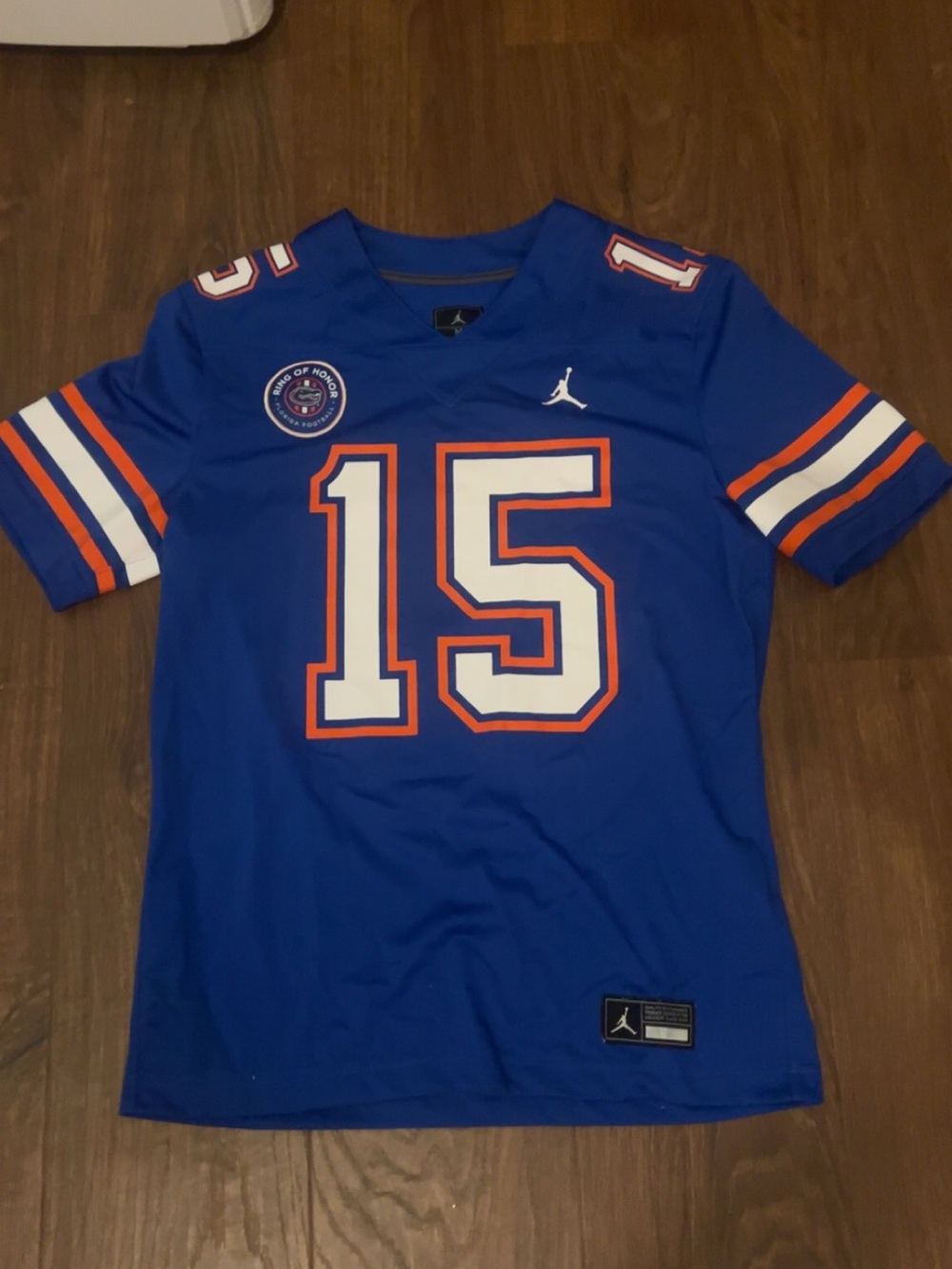 Jordan Royal Blue Football Jersey with White and Orange 15